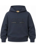Felpa per bambino Gucci Kids blu con dettaglio logo sul davanti A0044XXJHXM 4393 GUCCI KIDS 