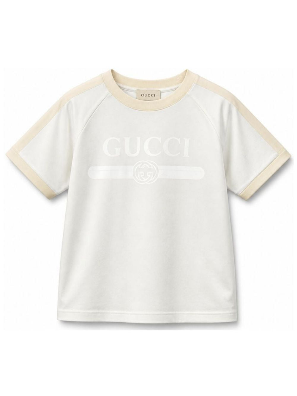 T-shirt per bambino Gucci Kids bianca con dettaglio logo sul davanti A0044YXJHW6 9043 GUCCI KIDS 