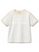 T-shirt per bambino Gucci Kids bianca con dettaglio logo sul davanti A0044YXJHW6 9043 GUCCI KIDS 