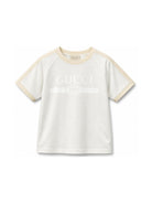 T-shirt per bambino Gucci Kids bianca con dettaglio logo sul davanti A0044YXJHW6 9043 GUCCI KIDS 