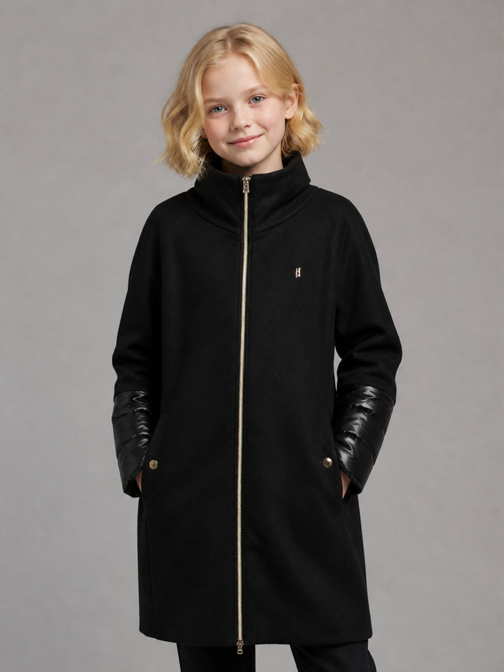 Cappotto per bambina Herno Kids nero con design imbottito CA000014G33344 9300 HERNO KIDS 