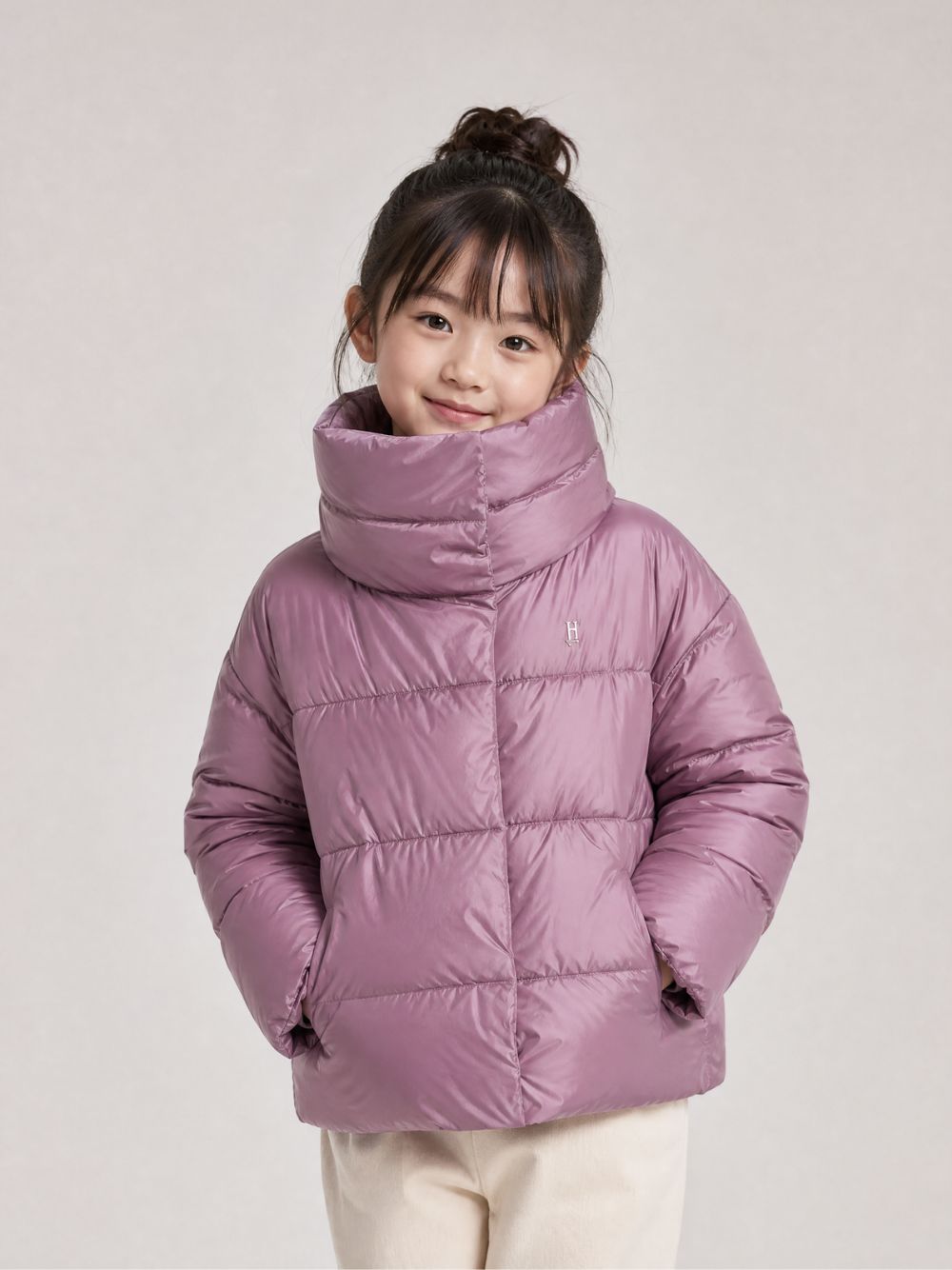 Giubbino per bambina Herno Kids rosa con design trapuntato PI000189G12017Z 4138 HERNO KIDS 