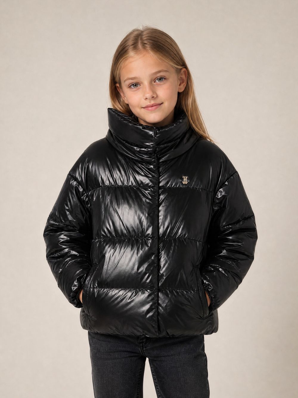 Giacca trapuntata per bambina Herno Kids nero a collo alto PI000189G12017Z 9300 HERNO KIDS 