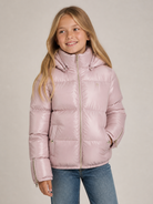 Giubbino per bambina Herno Kids rosa con placca logo sul petto PI000194G12017Z 4138 HERNO KIDS 