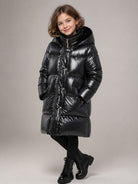 Giubbino per bambina Herno Kids nero collo alto e trapuntato PI000195G12017Z 9300 HERNO KIDS 