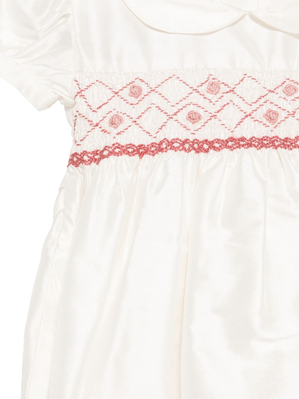 Tutina per neonata Jesurum Kids bianca con dettagli in punto smock PICCOLO CA BALBI VAR.17 JESURUM KIDS 