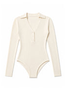 Body Aelis per donna MC2 St. Barth bianco con colletto stile polo AES0001 00023M MC2 ST. BARTH 