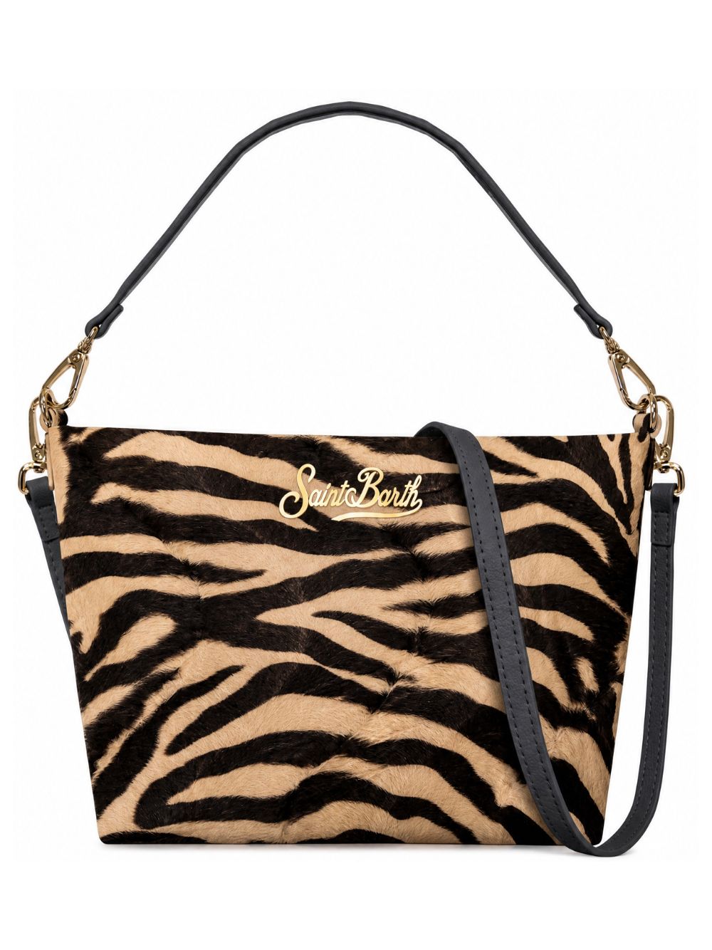 Borsa a spalla Aline MC2 St. Barth marrone con stampa animalier zebrata ALI0034 00114M MC2 ST. BARTH KIDS 