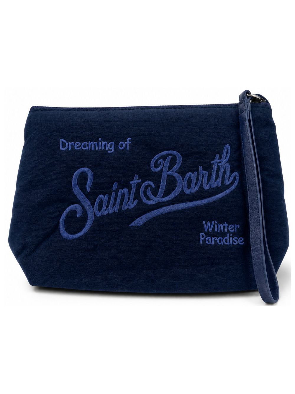 Pochette Aline Wax MC2 St. Barth blu con logo ricamato sul davanti ALI0058 00555M MC2 ST. BARTH KIDS 