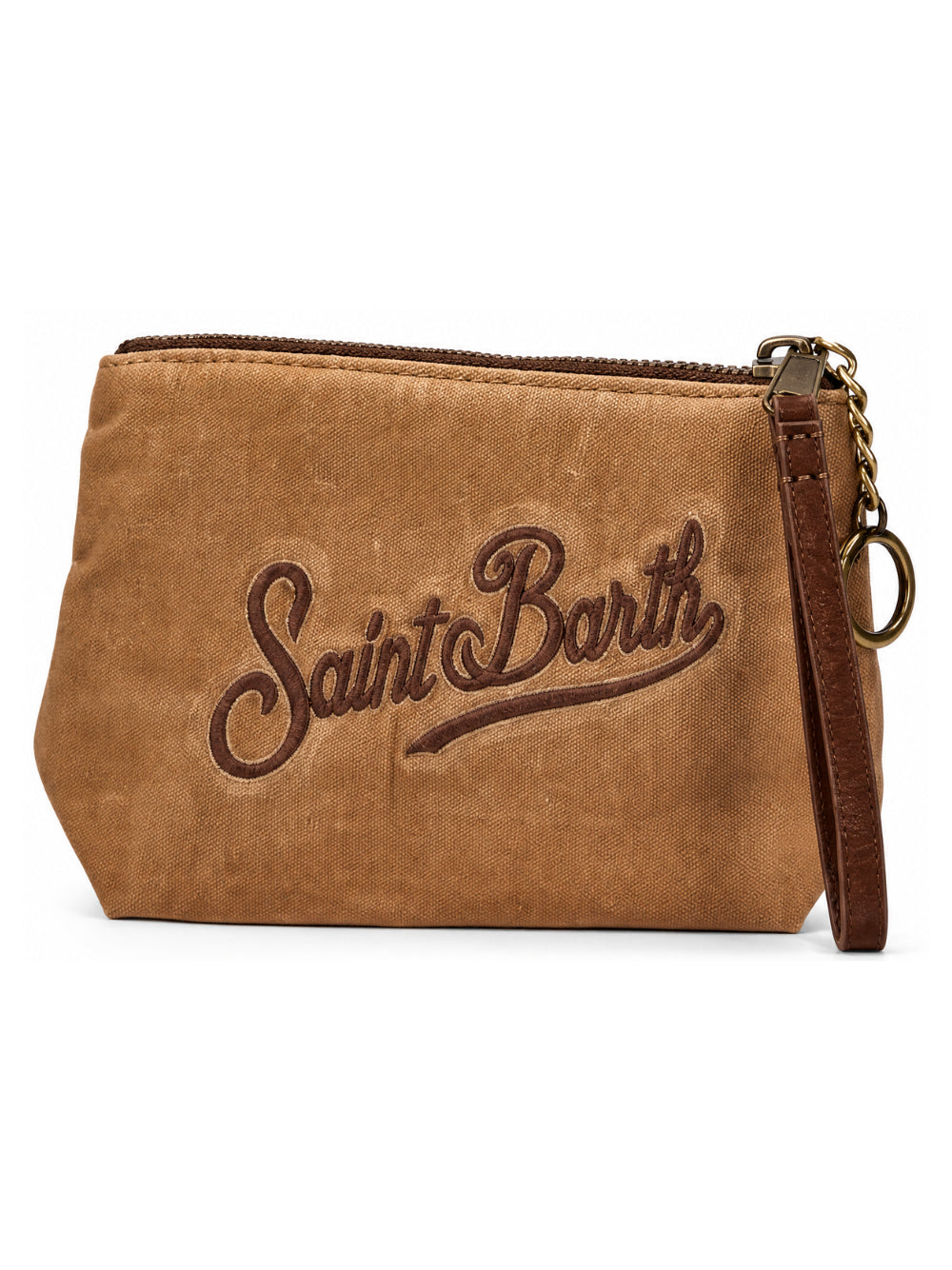 Borsa Aline Mini MC2 St. Barth marrone con logo ricamato sul davanti ALMI001 00550M MC2 ST. BARTH KIDS 