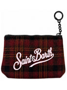 Pochette Aline Mini MC2 St. Barth rossa con motivo tartan all-over ALMI005 01822M MC2 ST. BARTH KIDS 