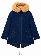 Parka Brenna per donna MC2 St. Barth blu con cappuccio effetto pelliccia BNN0001 00222M MC2 ST. BARTH 