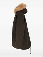 Cappotto per donna MC2 Saint Barth verde con colletto in pelliccia BNN0003 00223M MC2 ST. BARTH 