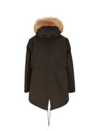 Cappotto per donna MC2 Saint Barth verde con colletto in pelliccia BNN0003 00223M MC2 ST. BARTH 