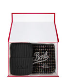 Christmas Box Pochette Aline e berretto MC2 St. Barth nera con logo sul davanti BOX0048 04510M MC2 ST. BARTH KIDS 