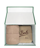 Christmas Box Cappello e Aline MC2 St. Barth beige con logo ricamato sul davanti BOX0049 04512M MC2 ST. BARTH KIDS 