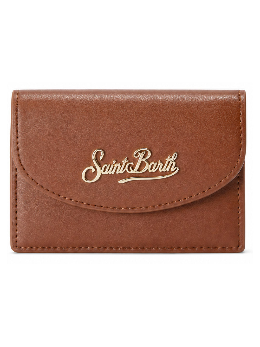 Portacarte MC2 St. Barth marrone in pelle con logo sul davanti CARDH01 00003M MC2 ST. BARTH KIDS 