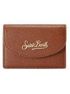 Portacarte MC2 St. Barth marrone in pelle con logo sul davanti CARDH01 00003M MC2 ST. BARTH KIDS 