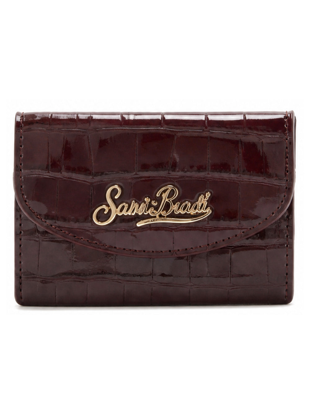 Portacarte MC2 St. Barth rosso in pelle con stampa coccodrillo CARDH01 00107M MC2 ST. BARTH KIDS 