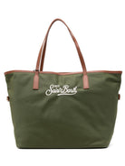 Borsa City Bag MC2 St. Barth verde con logo ricamato sul davanti CB0002 00131M MC2 ST. BARTH 