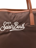 Borsa City Bag MC2 St. Barth marrone con logo ricamato sul davanti CB0002 00163M MC2 ST. BARTH KIDS 