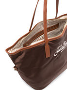 Borsa City Bag MC2 St. Barth marrone con logo ricamato sul davanti CB0002 00163M MC2 ST. BARTH KIDS 