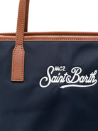 Borsa City Bag Midi MC2 St. Barth blu con logo ricamato sul davanti CB0004 00165M MC2 ST. BARTH KIDS 