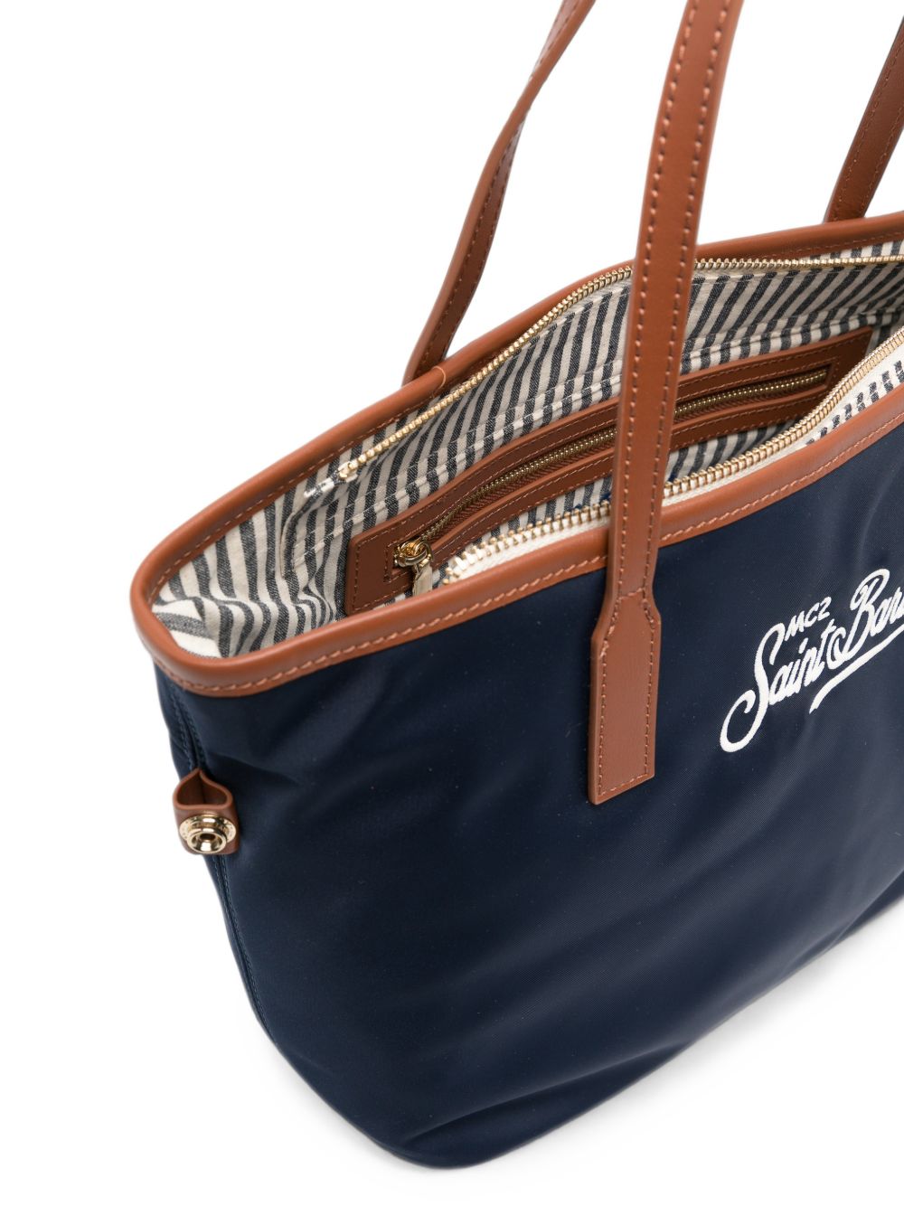 Borsa City Bag Midi MC2 St. Barth blu con logo ricamato sul davanti CB0004 00165M MC2 ST. BARTH KIDS 