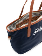 Borsa City Bag Midi MC2 St. Barth blu con logo ricamato sul davanti CB0004 00165M MC2 ST. BARTH KIDS 