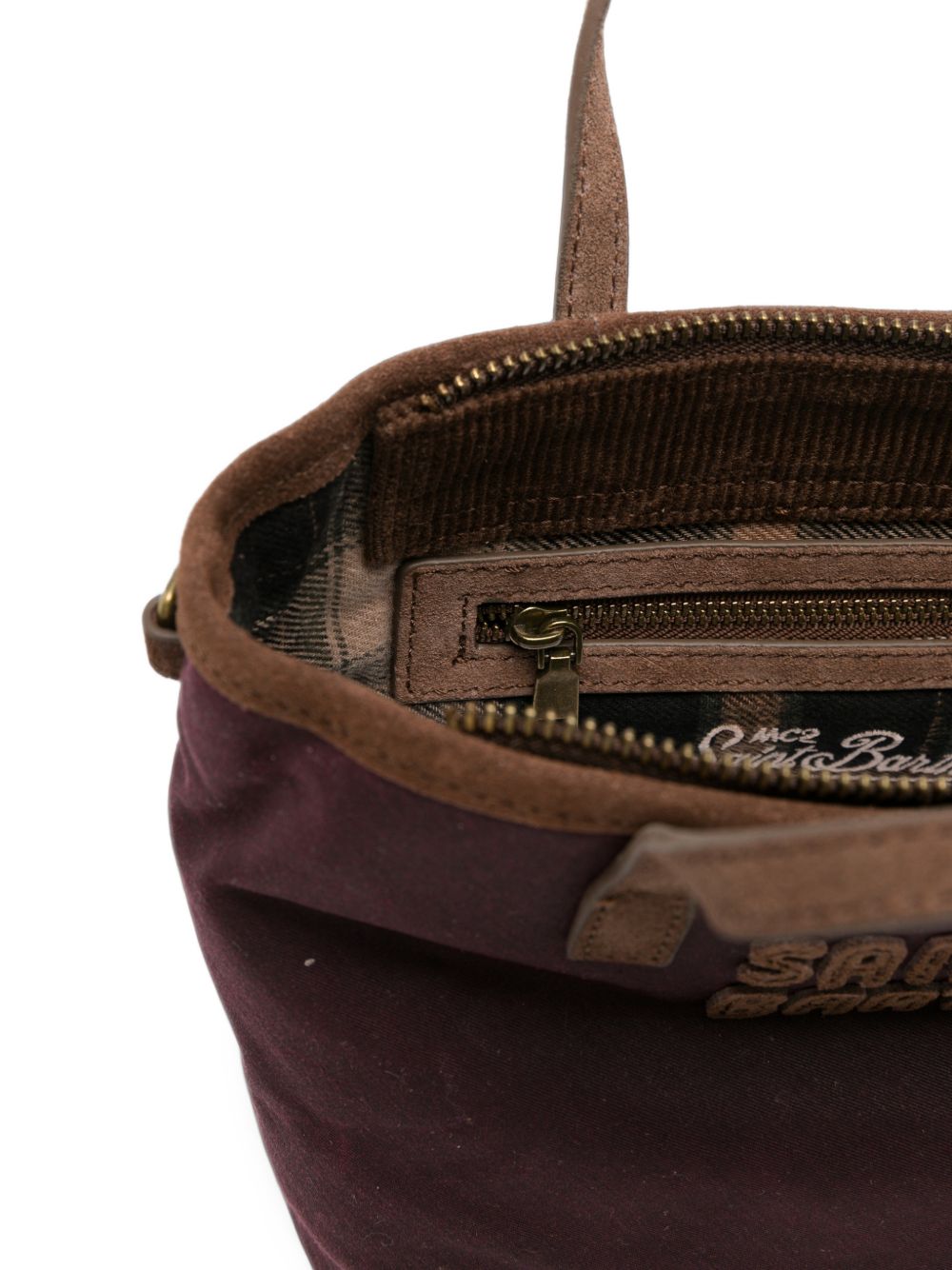 Borsa City Bag Mini MC2 St. Barth rossa con finitura in pelle scamosciata CBMIN001 01018M MC2 ST. BARTH KIDS 