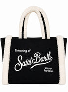 Borsa Colette Shearling MC2 St. Barth nera con finitura in shearling a contrasto COL0031 03996M MC2 ST. BARTH KIDS 