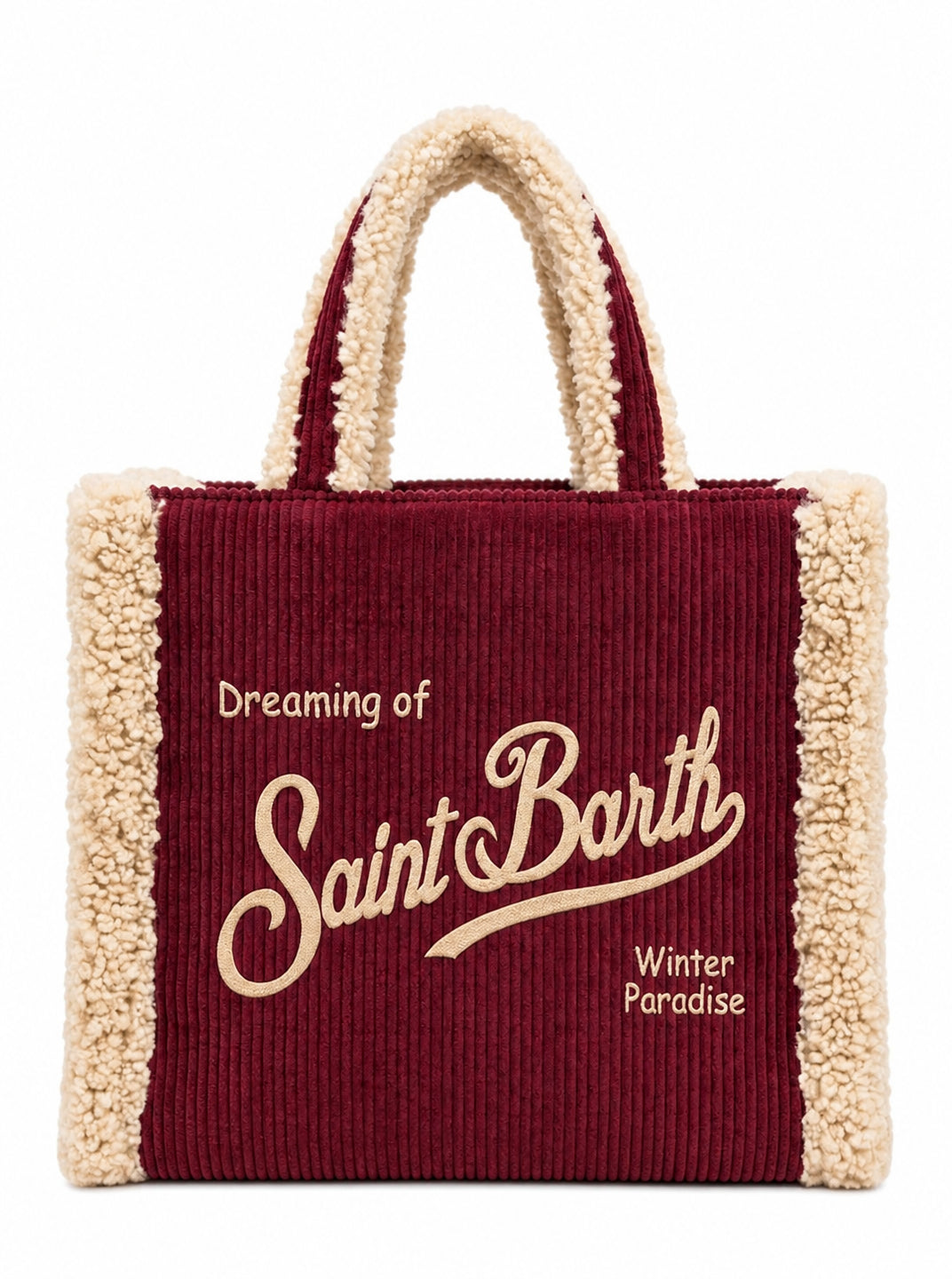 Borsa Colette Shearling MC2 St. Barth rossa con finitura in shearling COL0031 04193M MC2 ST. BARTH KIDS 