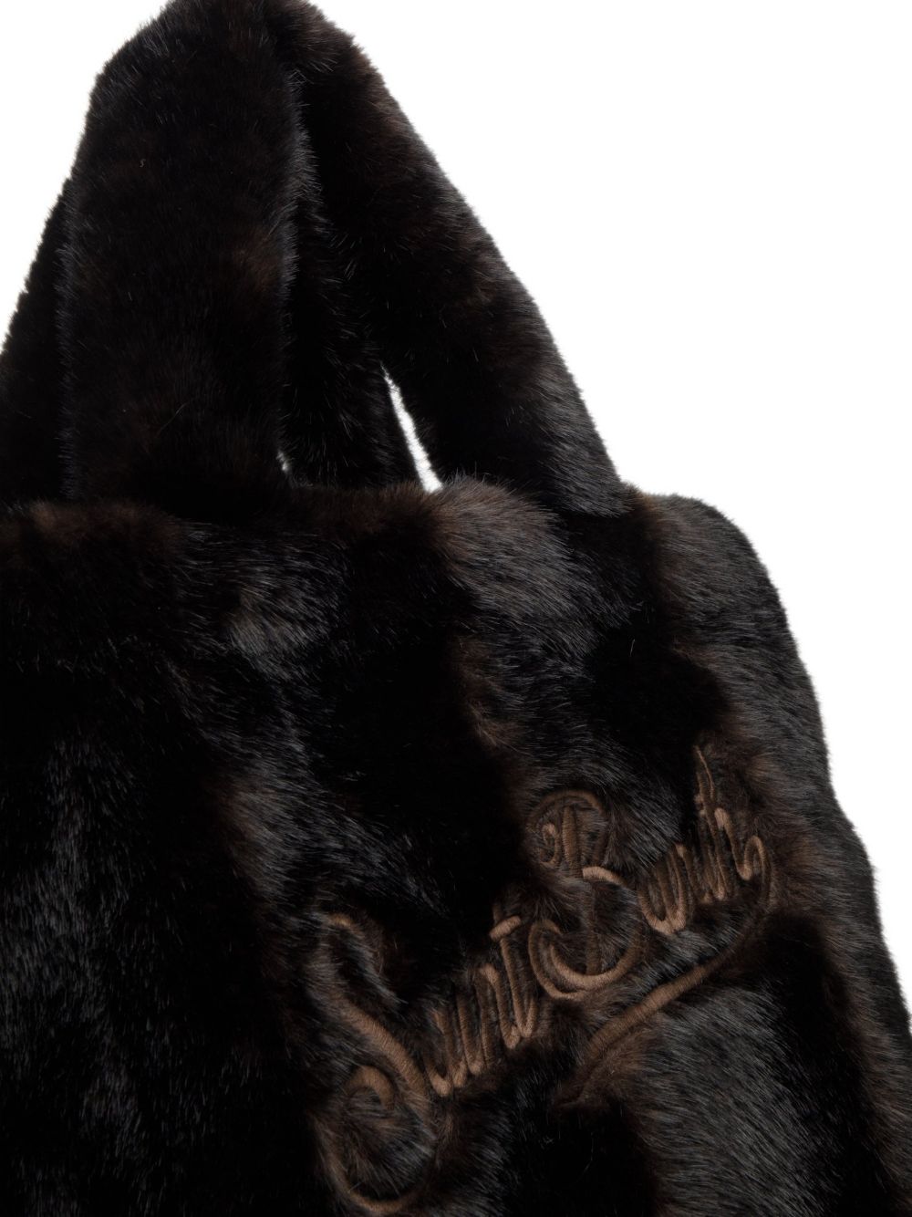 Borsa Colette Soft Fur MC2 St. Barth marrone con logo ricamato a contrasto COL0033 00221M MC2 ST. BARTH KIDS 