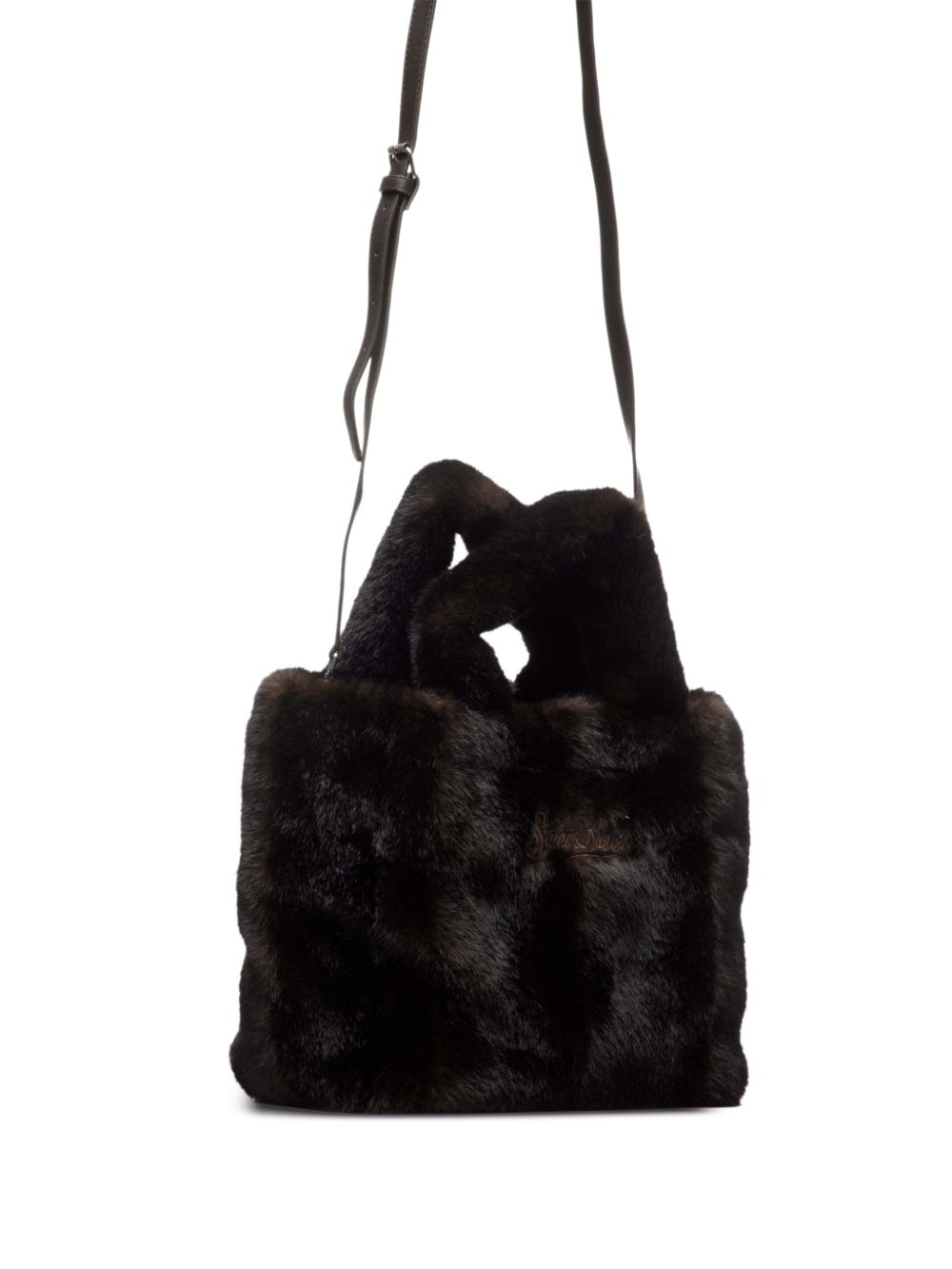 Borsa Colette Soft Fur MC2 St. Barth marrone con logo ricamato a contrasto COL0033 00221M MC2 ST. BARTH KIDS 