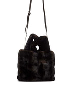 Borsa Colette Soft Fur MC2 St. Barth marrone con logo ricamato a contrasto COL0033 00221M MC2 ST. BARTH KIDS 