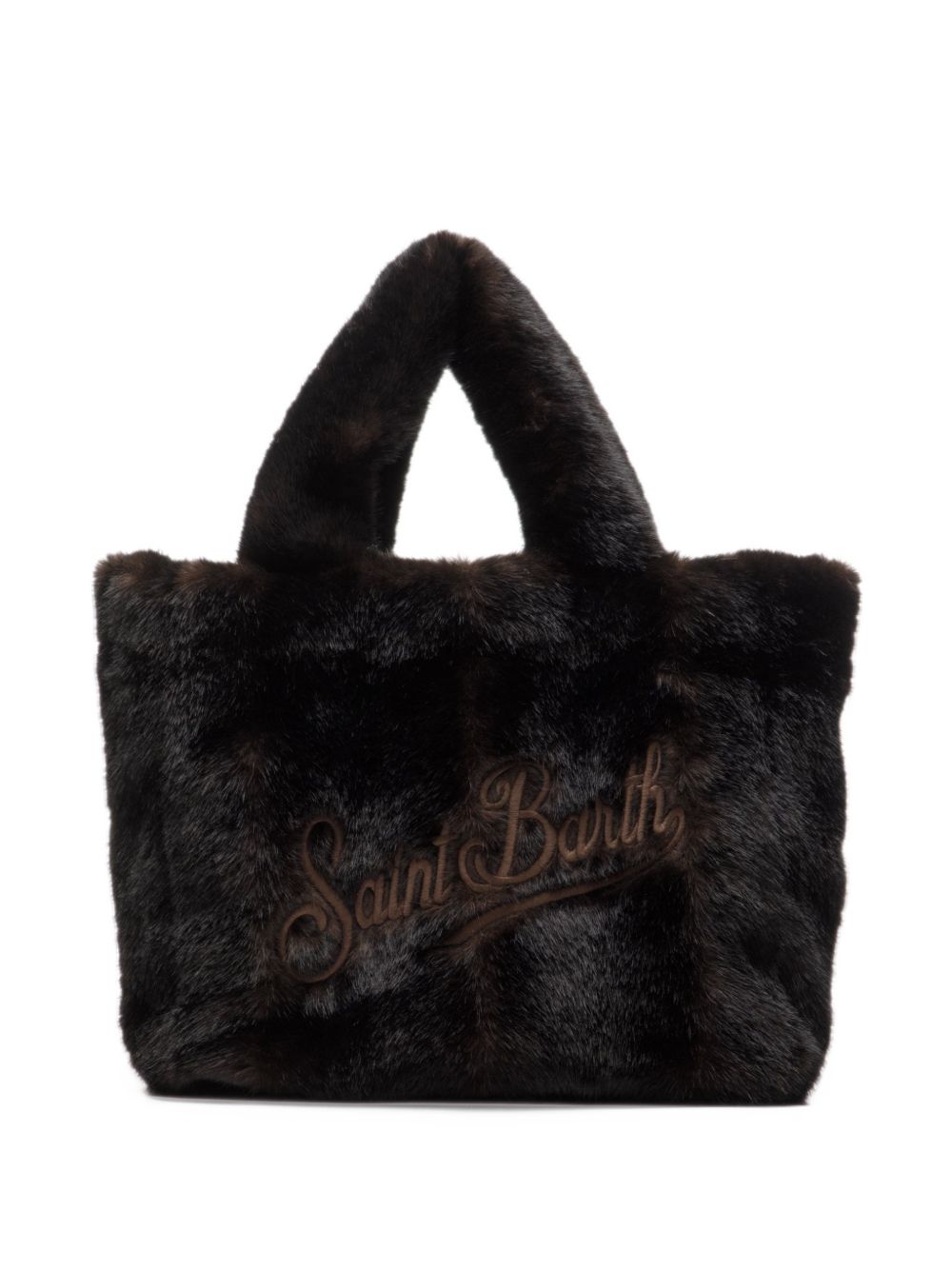 Borsa Colette Soft Fur MC2 St. Barth marrone con logo ricamato a contrasto COL0033 00221M MC2 ST. BARTH KIDS 