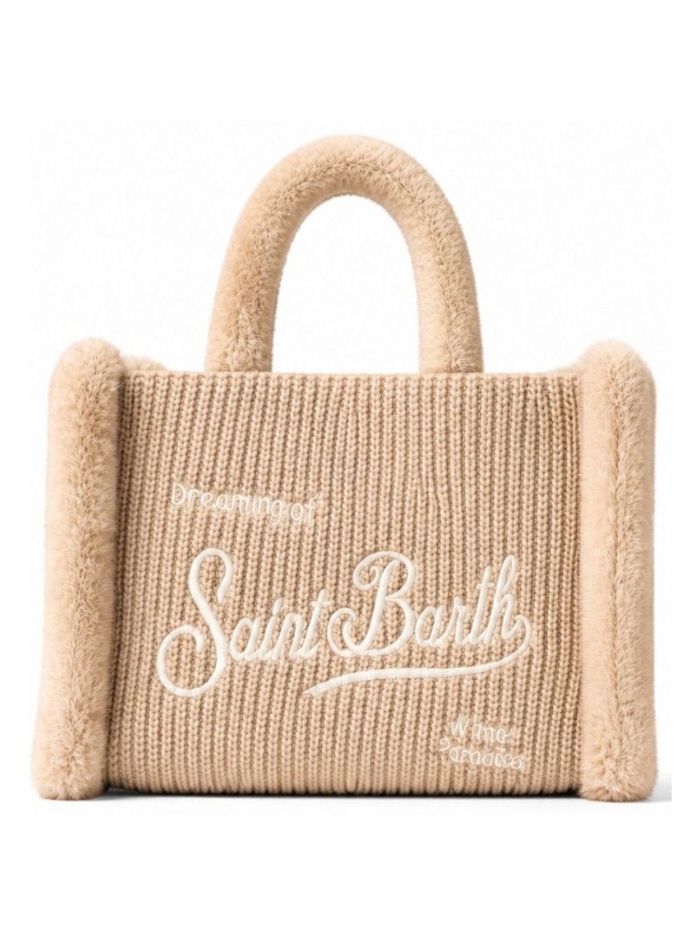 Borsa Colette Shearling Rib MC2 Saint Barth beige con finitura in eco shearling COL0034 00521M MC2 ST. BARTH 