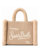 Borsa Colette Shearling Rib MC2 Saint Barth beige con finitura in eco shearling COL0034 00521M MC2 ST. BARTH 