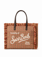 Borsa Colette MC2 St. Barth beige con motivo in pied de poule all-over COL0045 02373M MC2 ST. BARTH KIDS 