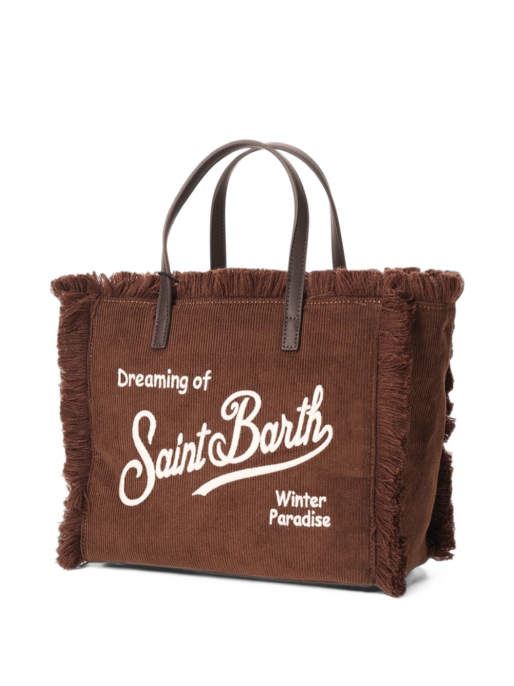 Borsa Colette Corduroy MC2 St. Barth marrone con logo ricamato sul davanti COL0048 00516M MC2 ST. BARTH KIDS 
