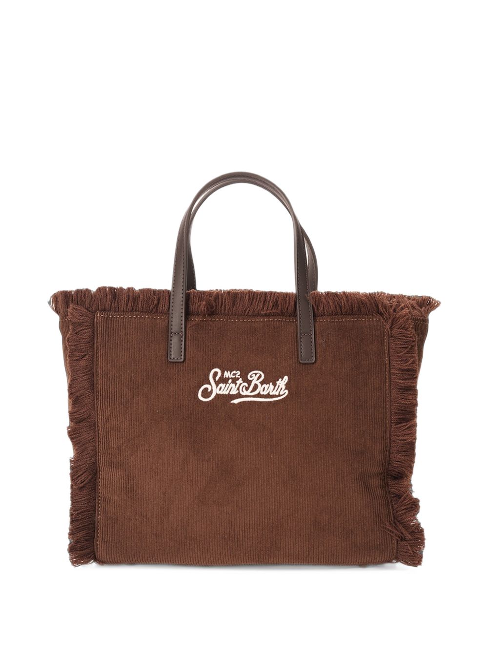 Borsa Colette Corduroy MC2 St. Barth marrone con logo ricamato sul davanti COL0048 00516M MC2 ST. BARTH KIDS 