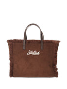 Borsa Colette Corduroy MC2 St. Barth marrone con logo ricamato sul davanti COL0048 00516M MC2 ST. BARTH KIDS 