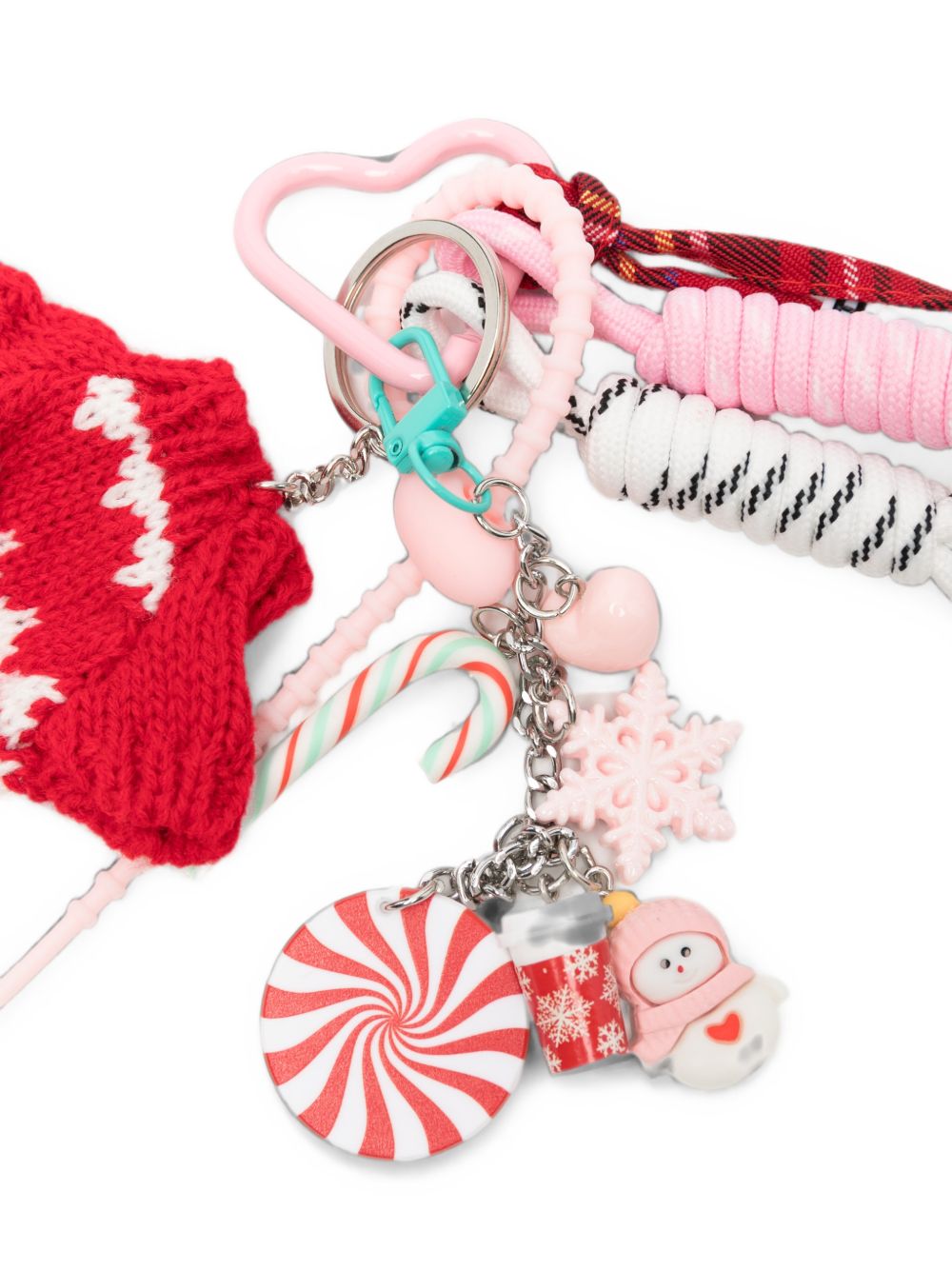 Portachiavi MC2 St. Barth multicolore con ciondoli e clip a cuore FUNC001 00456M MC2 ST. BARTH KIDS 