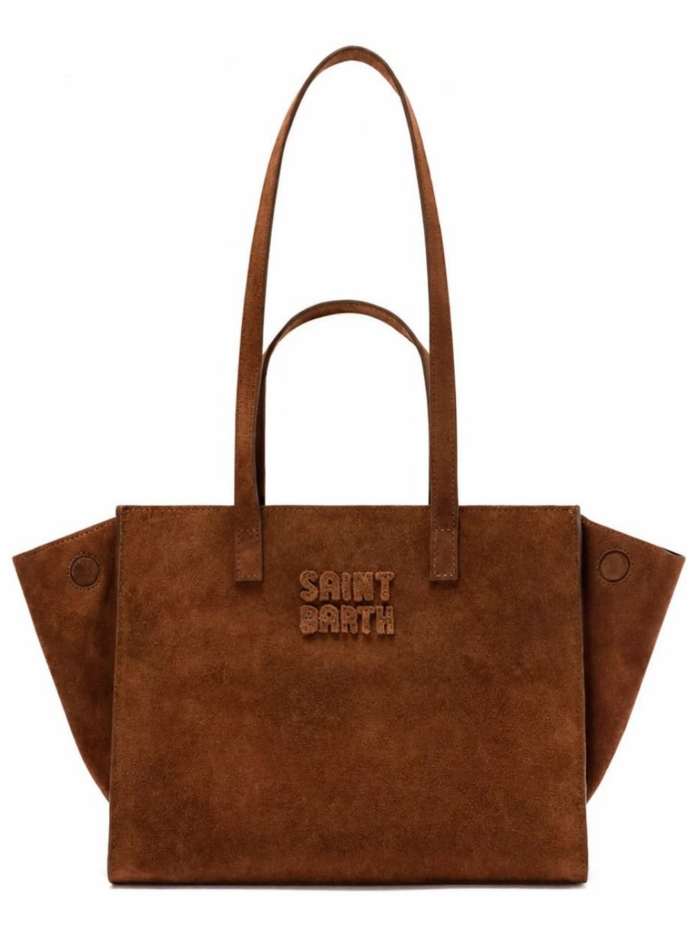Borsa Jour Midi MC2 Saint Barth marrone con logo ricamato sul davanti JOBAM01 00103M MC2 ST. BARTH KIDS 