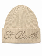 Berretto per donna MC2 St. Barth beige con logo ricamato sul davanti MOS0008 00027M MC2 ST. BARTH 