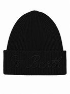 Berretto per donna MC2 St. Barth nero con logo ricamato sul davanti MOS0008 00068M MC2 ST. BARTH 
