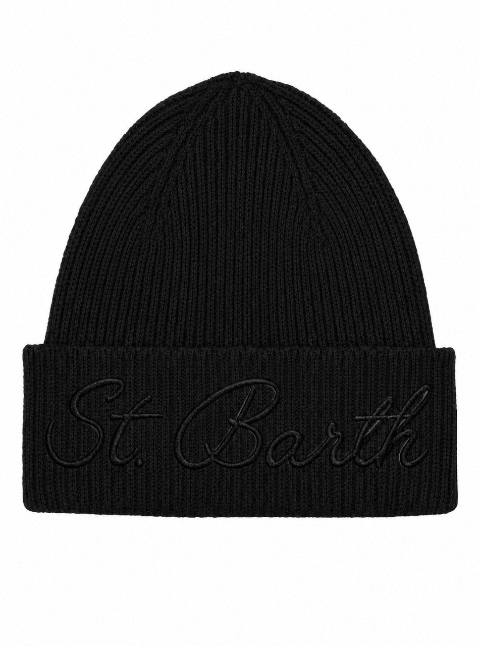 Berretto per donna MC2 St. Barth nero con logo ricamato sul davanti MOS0008 00068M MC2 ST. BARTH 