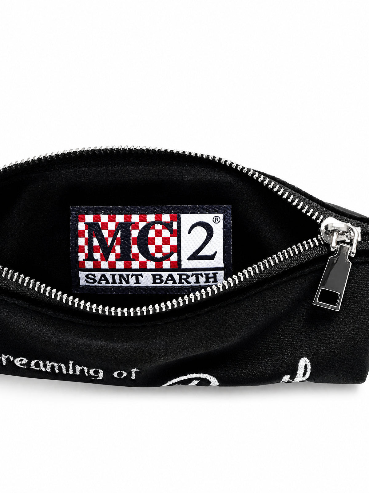 Borsa Mini Parisienne MC2 St. Barth nera con ricamo logo in argento PARM005 00474M MC2 ST. BARTH KIDS 