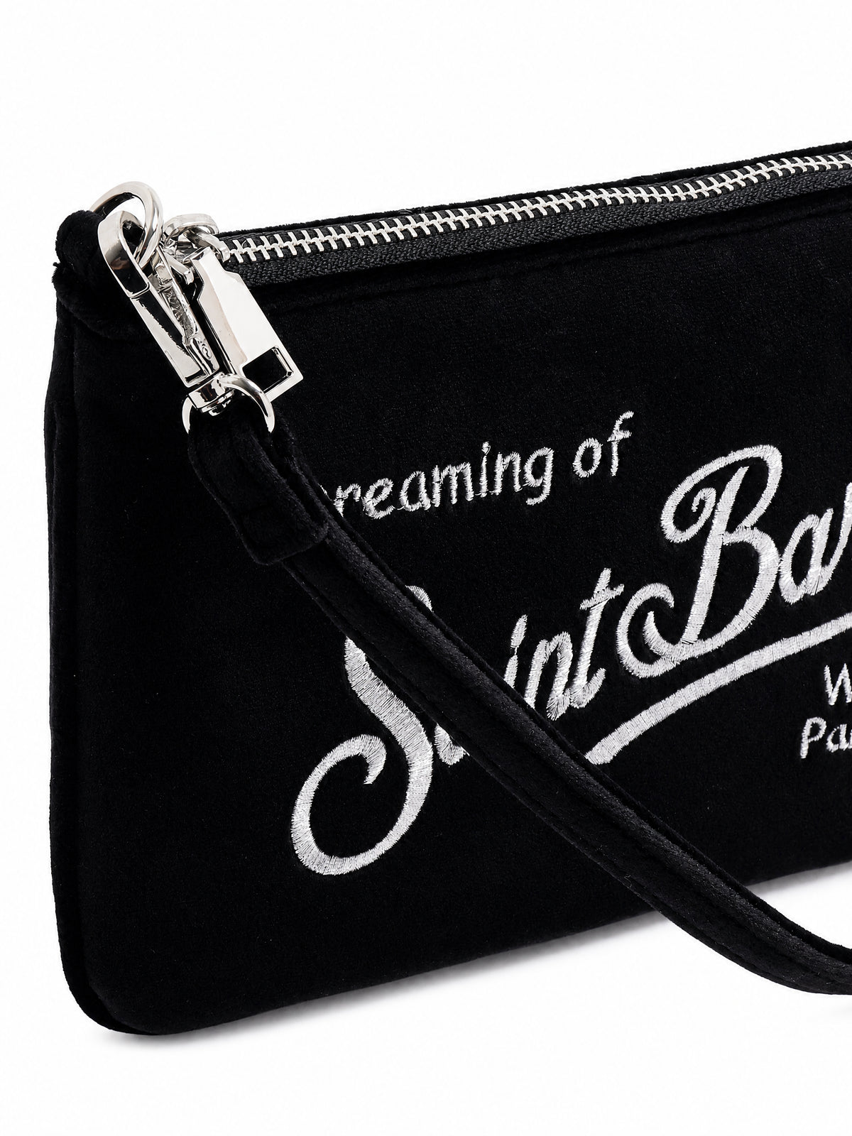 Borsa Mini Parisienne MC2 St. Barth nera con ricamo logo in argento PARM005 00474M MC2 ST. BARTH KIDS 