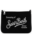 Borsa Mini Parisienne MC2 St. Barth nera con ricamo logo in argento PARM005 00474M MC2 ST. BARTH KIDS 